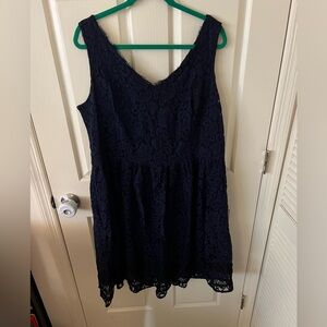 Carmen Marc Valvo Black Lace Cocktail Dress